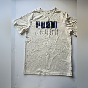 ❤️PUMA, Boys tee-shirts , sportswear, Size: M, Color Cream, and logo Navy blue.